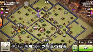 部落沖突天女狗球流3星十本滿防回字陣視頻