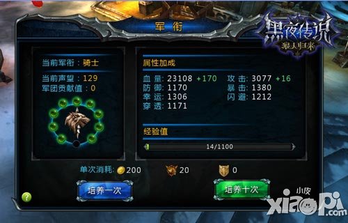 騎士精神 《黑夜傳說之狼人歸來》軍銜系統(tǒng)揭秘