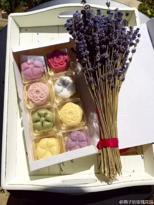 采集玫瑰花瓣做一個可口的蛋糕，做給家人。3