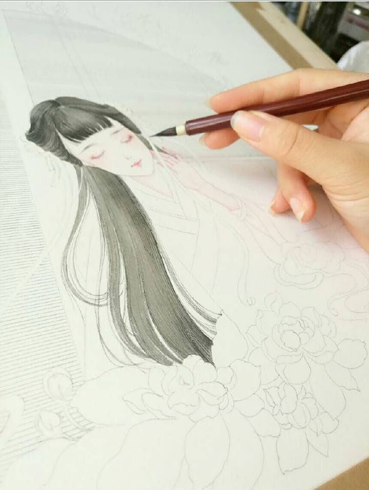 超細致的古風水彩女子繪畫教程 清新唯美