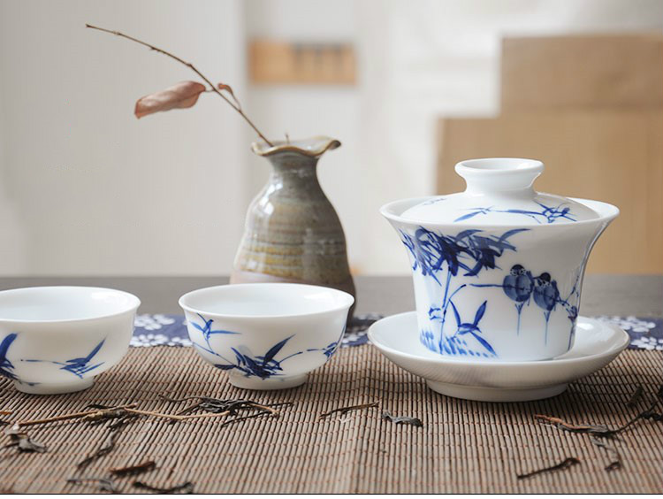 手繪青花瓷茶具