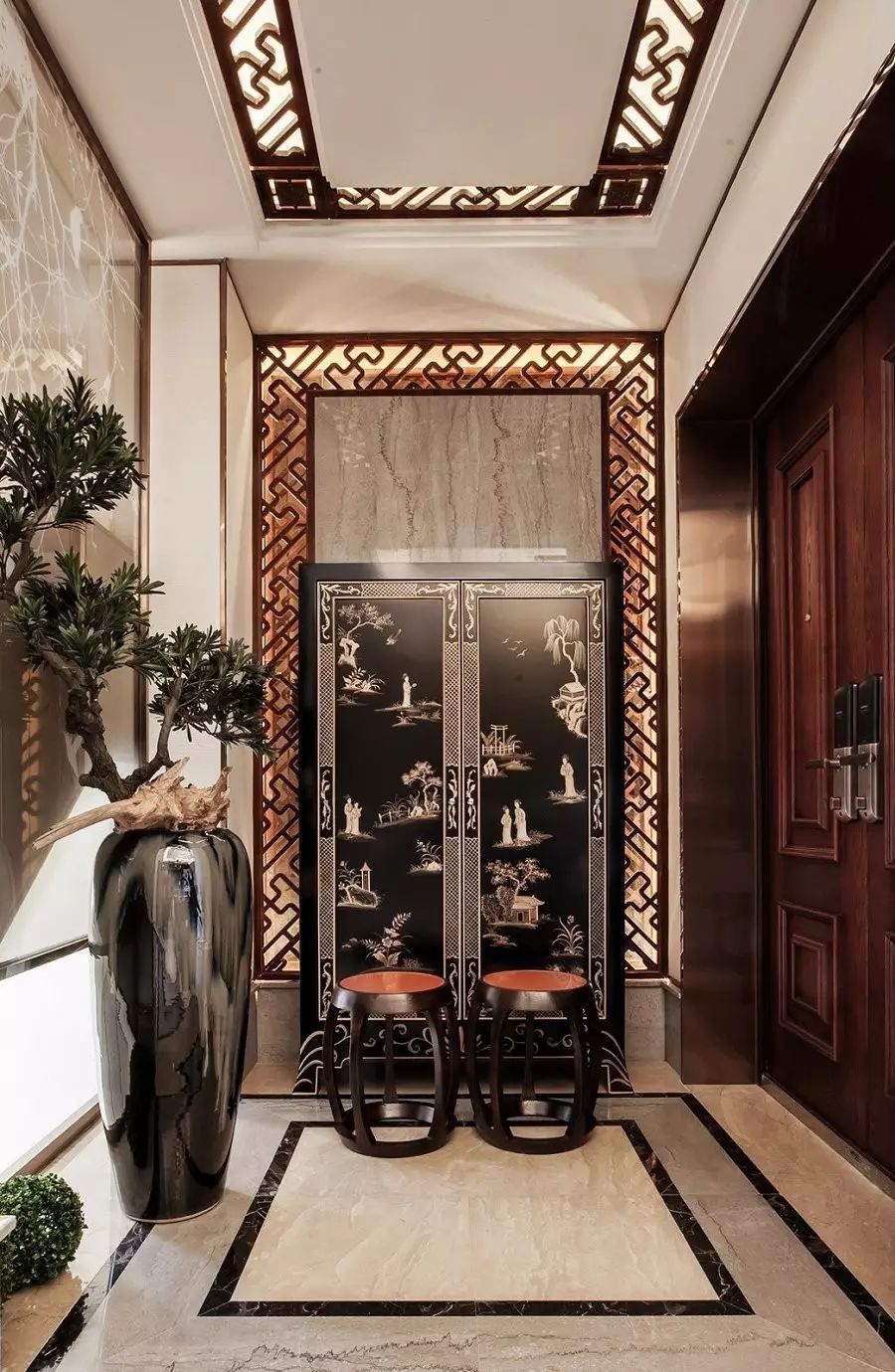 新中式玄關，推開門就讓人驚艷到心!