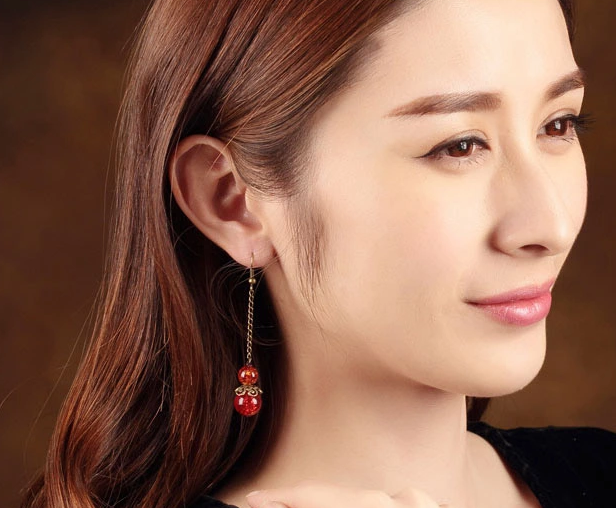 琉璃吊墜復古氣質(zhì)耳墜耳環(huán)