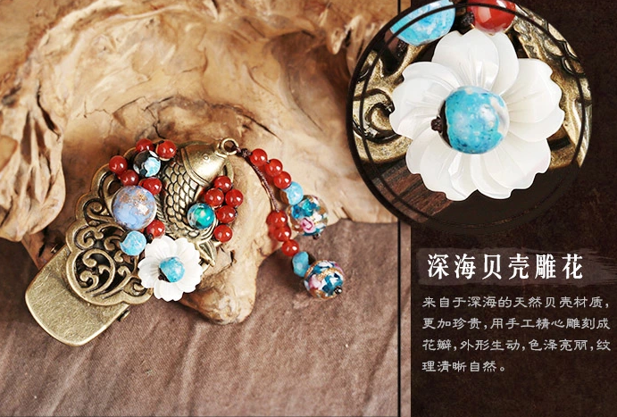 一尾游魚發(fā)夾，復(fù)古風(fēng)鴨嘴夾頭飾