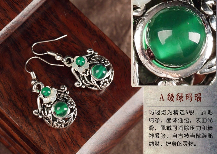 清新花朵耳墜復古福連文苑耳環(huán)首飾