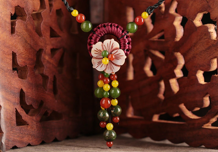 貝殼花民族風(fēng)復(fù)古時尚項(xiàng)鏈