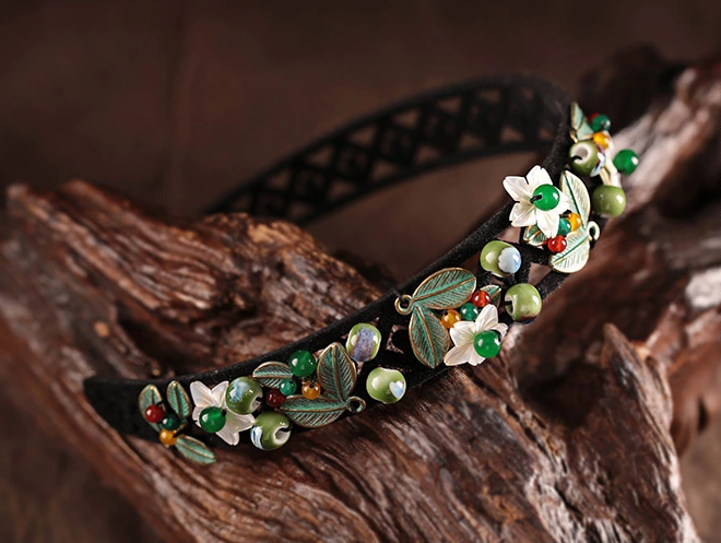 小清新貝殼花樹(shù)葉發(fā)箍古風(fēng)發(fā)卡頭飾