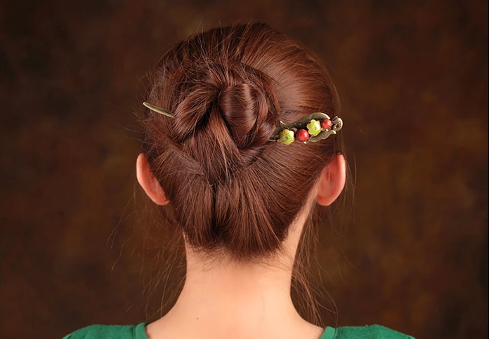 古代古風古典民族風發(fā)簪盤發(fā)簪子草珊瑚頭飾