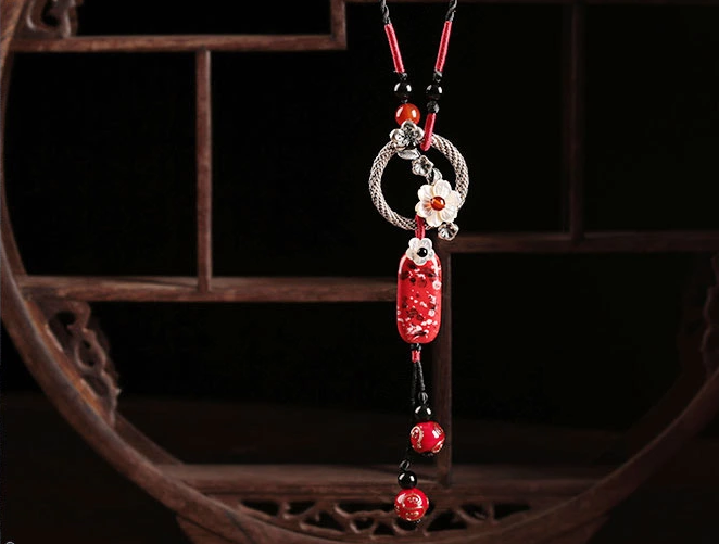 福連文苑陶瓷配飾復古毛衣鏈項鏈首飾