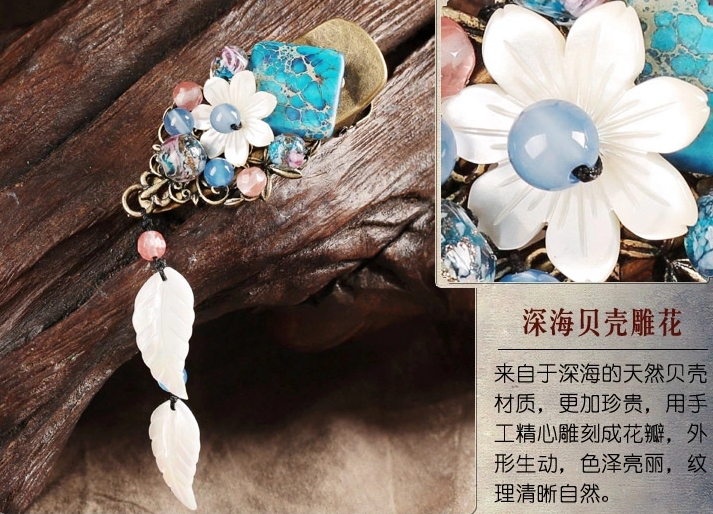 深海貝殼雕花復古風發(fā)夾頭飾