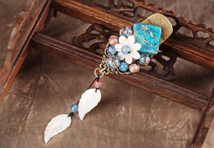 深海貝殼雕花復古風發(fā)夾頭飾