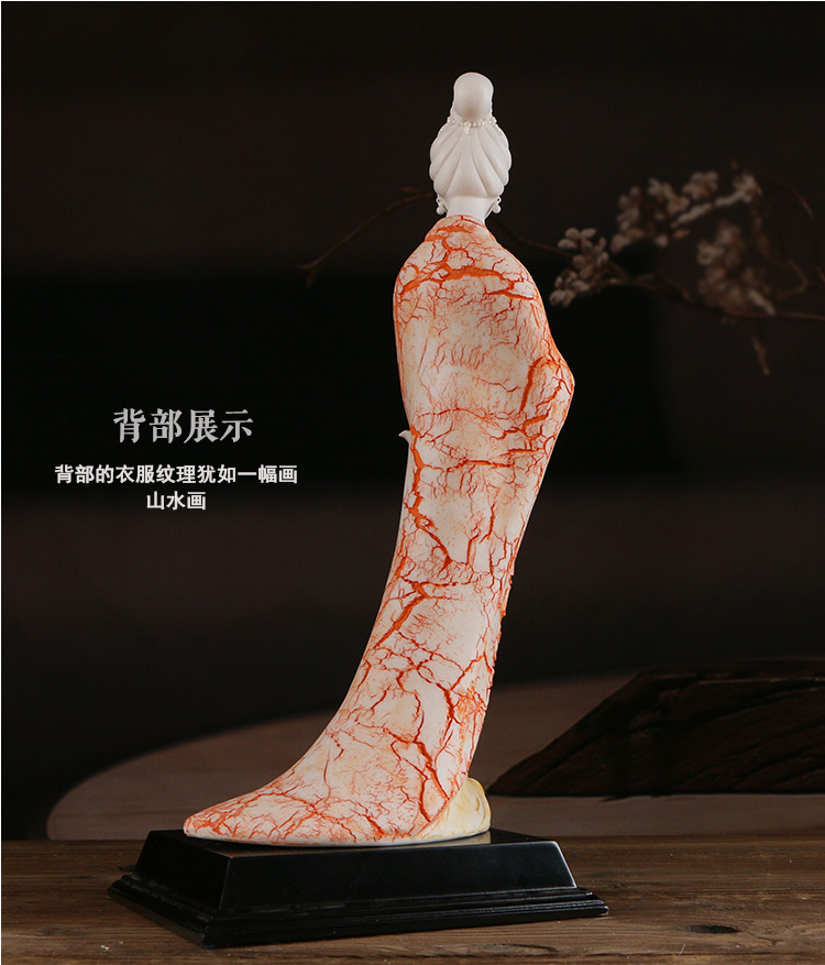 福連文苑古典美女白瓷仕女藝術(shù)品
