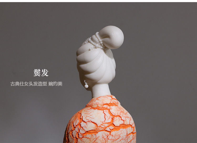 福連文苑古典美女白瓷仕女藝術(shù)品