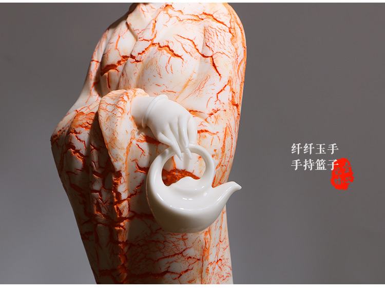 福連文苑古典美女白瓷仕女藝術(shù)品