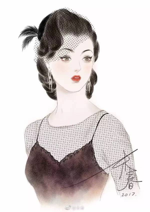 獨特中國美，最美插畫，膚如凝脂珠圓玉潤民國