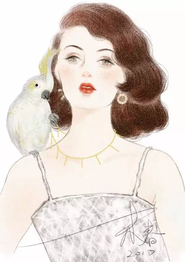 獨特中國美，最美插畫，膚如凝脂珠圓玉潤民國
