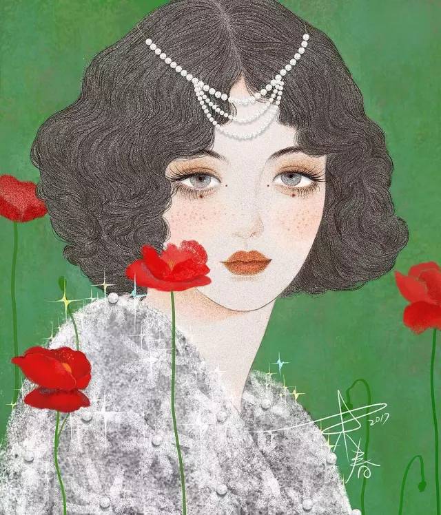 獨特中國美，最美插畫，膚如凝脂珠圓玉潤民國