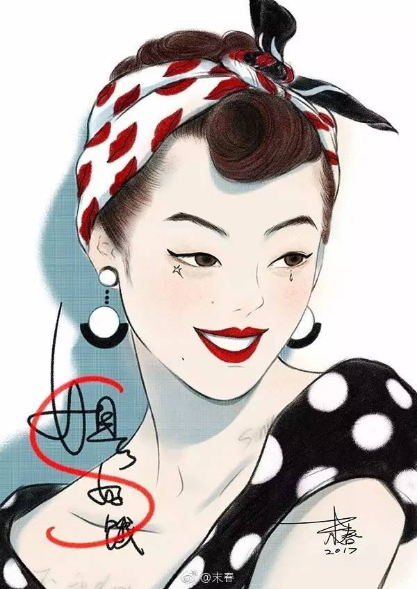 獨特中國美，最美插畫，膚如凝脂珠圓玉潤民國