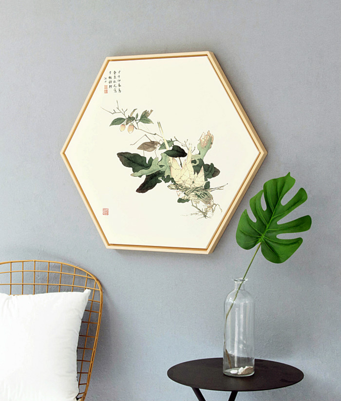 中式禪意創(chuàng)意六邊形裝飾畫