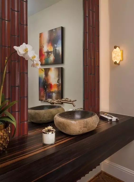 原來衛(wèi)生間也可以高大上，新中式衛(wèi)生間設計