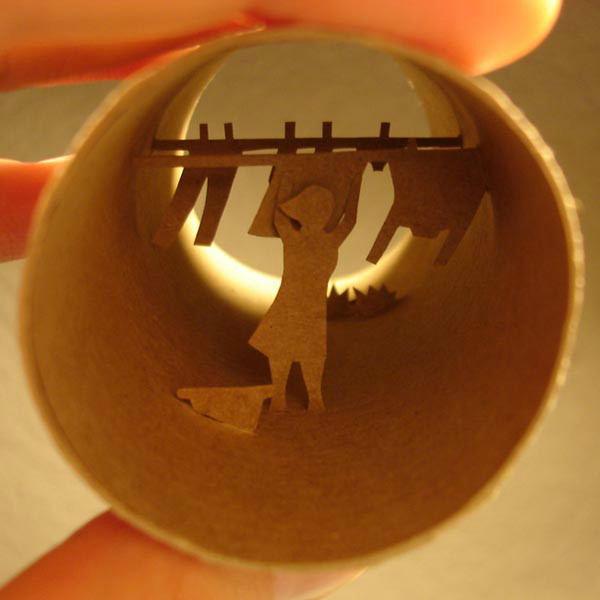 剪紙藝術(shù)，紙杯里的時光