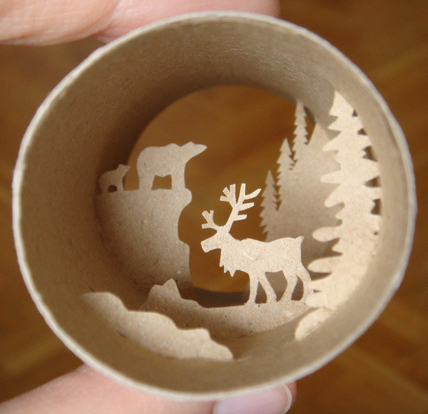 剪紙藝術，紙杯里的時光