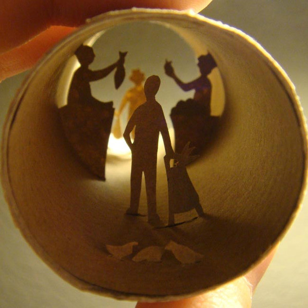 剪紙藝術(shù)，紙杯里的時(shí)光