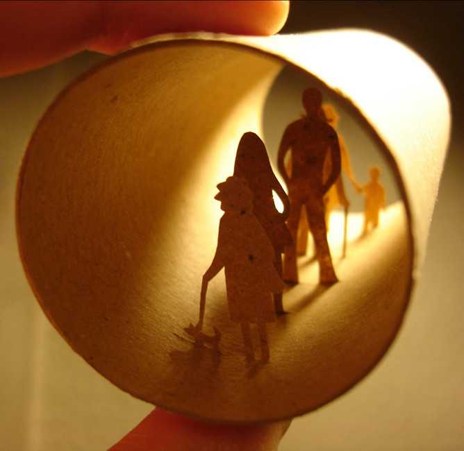 剪紙藝術(shù)，紙杯里的時(shí)光