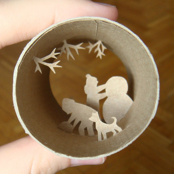 剪紙藝術(shù)，紙杯里的時(shí)光