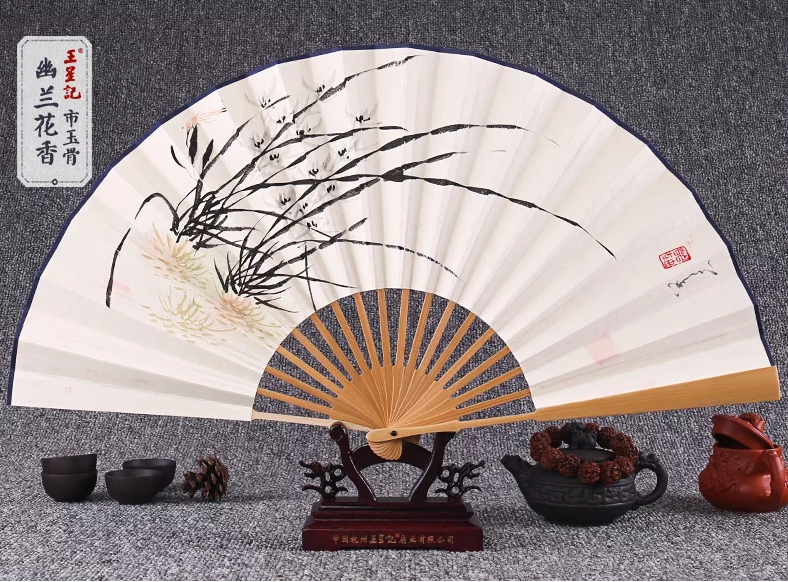 福連文苑手繪水墨畫折扇