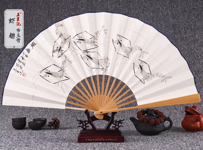 福連文苑手繪水墨畫折扇