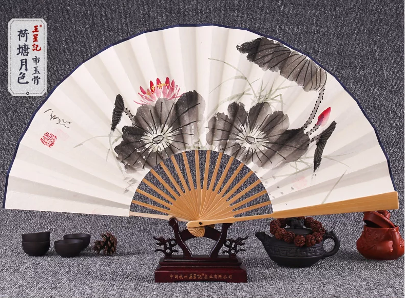 福連文苑手繪水墨畫折扇