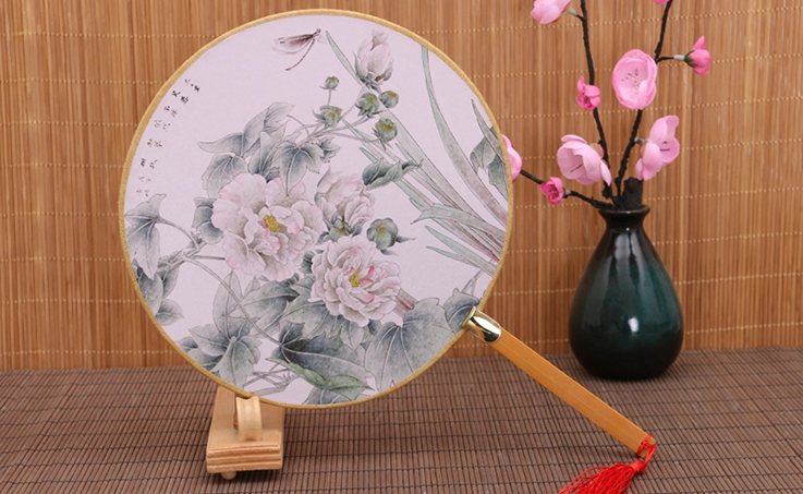 古風(fēng)系列圖案的福連文苑復(fù)古團(tuán)扇