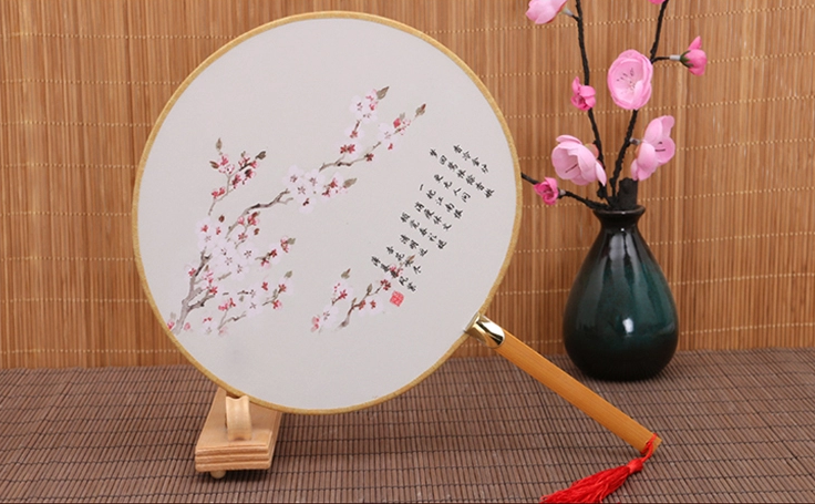 古風(fēng)系列圖案的福連文苑復(fù)古團(tuán)扇