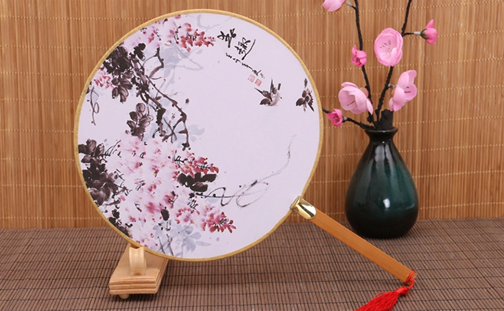 古風(fēng)系列圖案的福連文苑復(fù)古團(tuán)扇