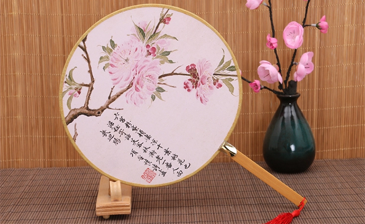 古風(fēng)系列圖案的福連文苑復(fù)古團(tuán)扇