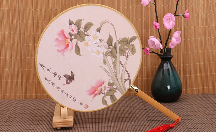 古風(fēng)系列圖案的福連文苑復(fù)古團(tuán)扇