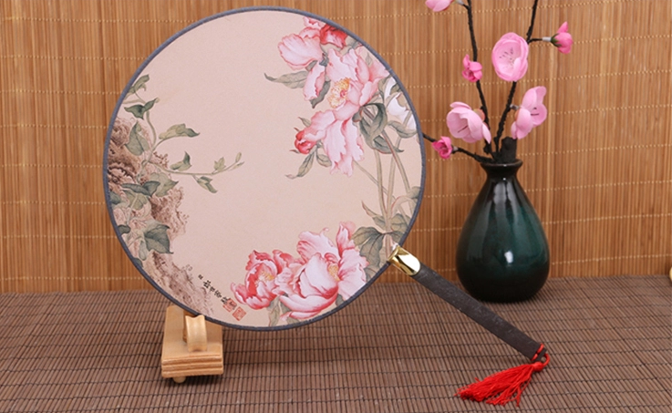 古風(fēng)系列圖案的福連文苑復(fù)古團(tuán)扇