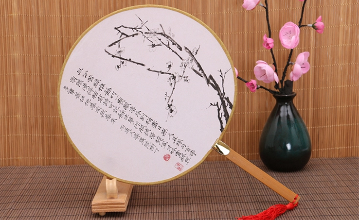 古風(fēng)系列圖案的福連文苑復(fù)古團(tuán)扇