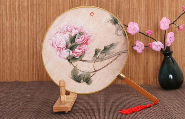 古風(fēng)系列圖案的福連文苑復(fù)古團扇