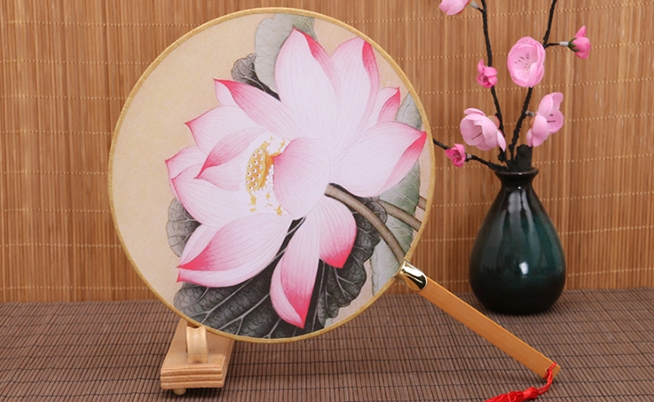 古風(fēng)系列圖案的福連文苑復(fù)古團扇