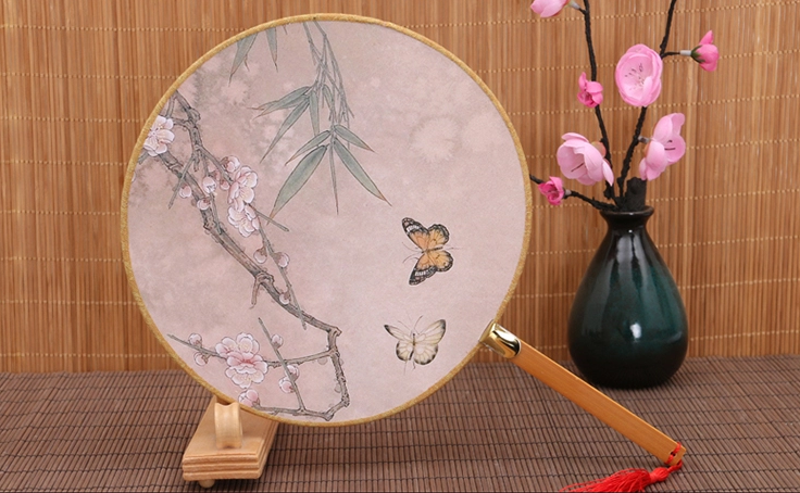 古風(fēng)系列圖案的福連文苑復(fù)古團扇