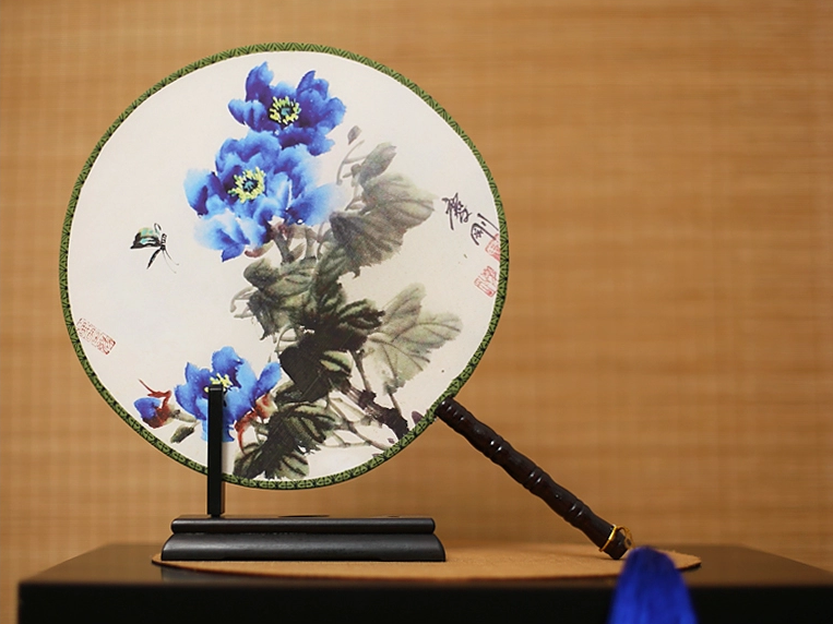 古風(fēng)古畫(huà)圖案系列雙面團(tuán)扇