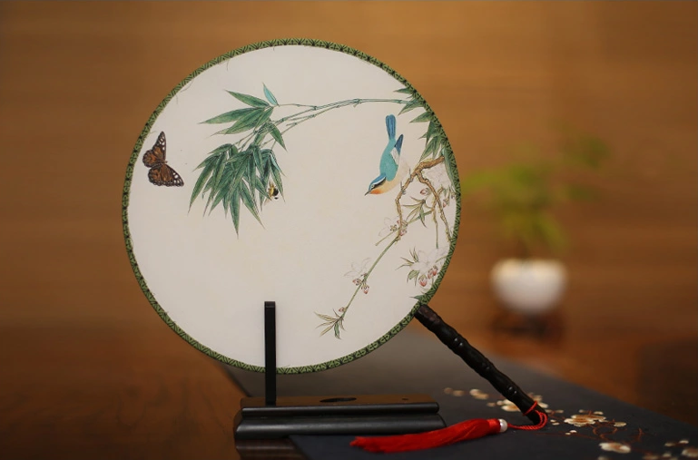 古風(fēng)古畫(huà)圖案系列雙面團(tuán)扇