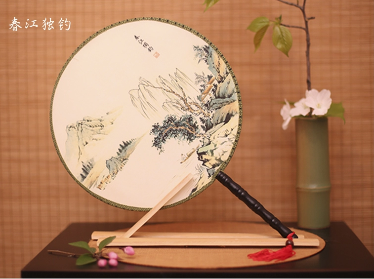 古風(fēng)古畫(huà)圖案系列雙面團(tuán)扇