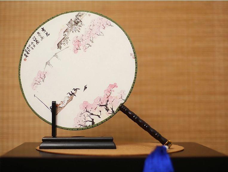 古風(fēng)古畫(huà)圖案系列雙面團(tuán)扇