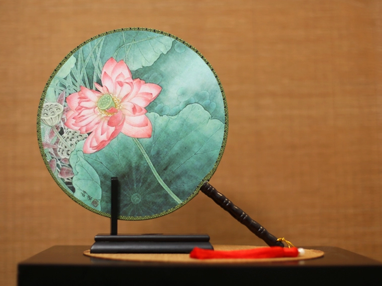 古風(fēng)古畫(huà)圖案系列雙面團(tuán)扇