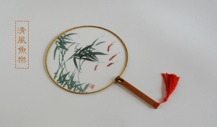 炎炎夏日的清涼，福連文苑手繪真絲團(tuán)扇