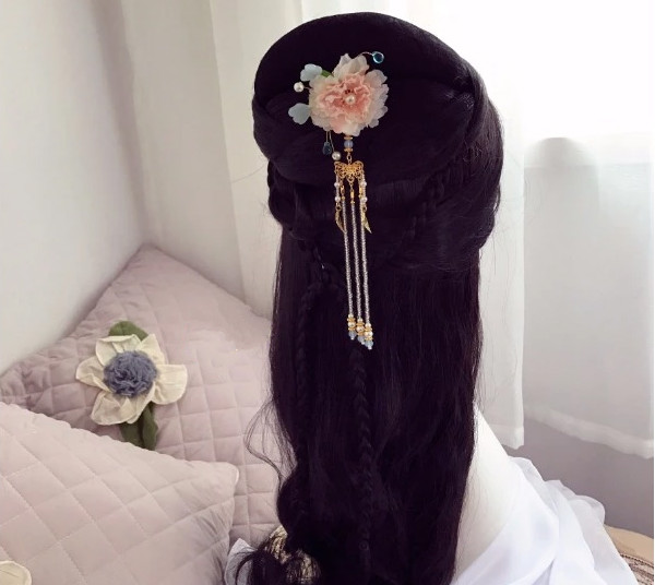 玉芙蓉古風頭飾手工發(fā)簪絹花