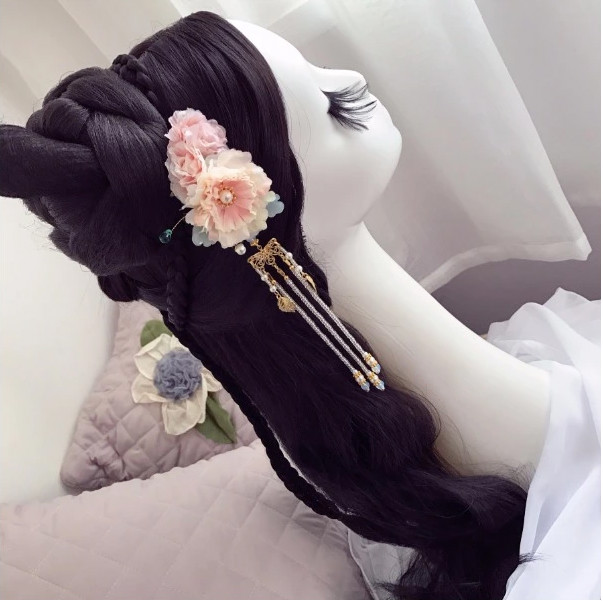 玉芙蓉古風頭飾手工發(fā)簪絹花